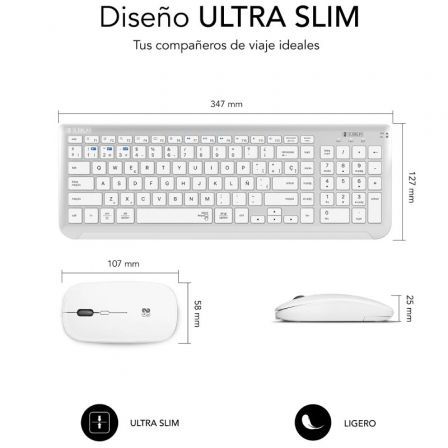 Subblim Combo Dual Prestige Extendido Plata/Blanco (Teclado y Ratón Inalámbrico) Subblim Combo Dual Prestige Extendido Plata/Blanco (Teclado y Ratón Inalámbrico)